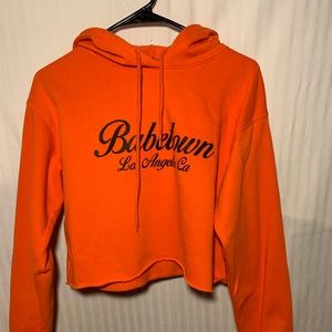 Orange Cropped Hoodie
